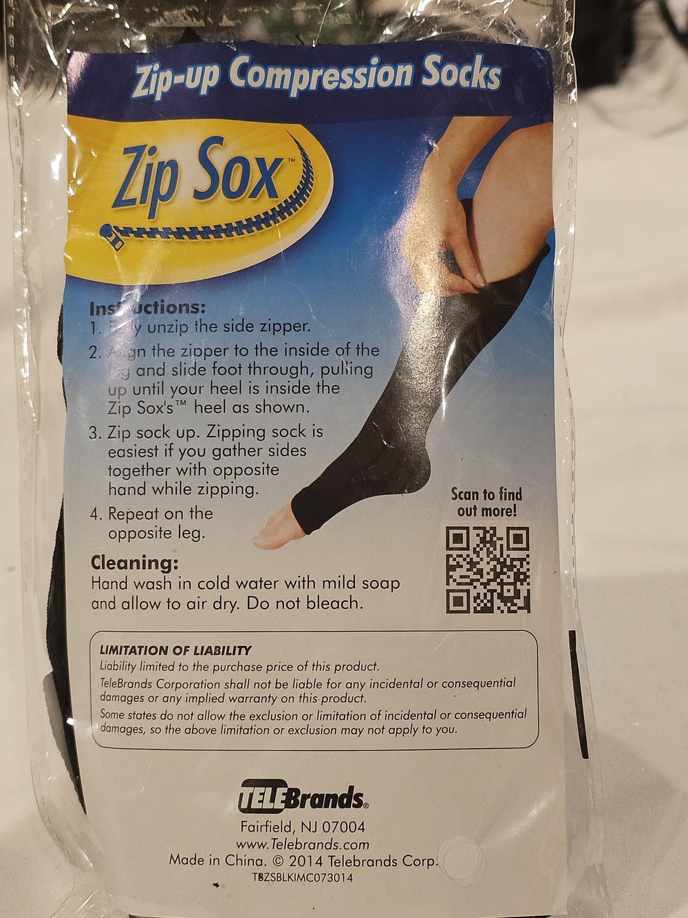 Zip-Up Compression Socks for Men - Black NWT